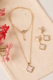 Heliophilia Silver Conjunto de Collar y Pendientes Dorado CSET9823